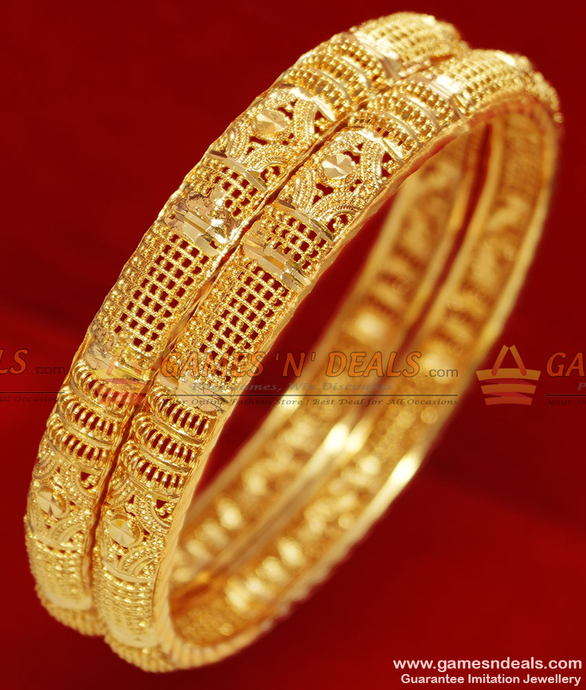 BR085-2.6 Size Chidambaram Gold Plated Daily Wear Imitation Bangles Online