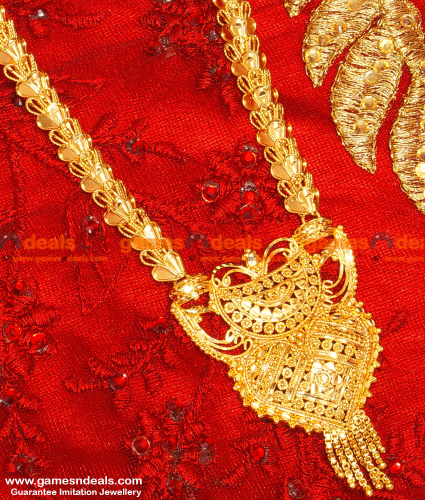 BGDR42 - South Indian Gold Plated Trendy Dollar With Design Chain