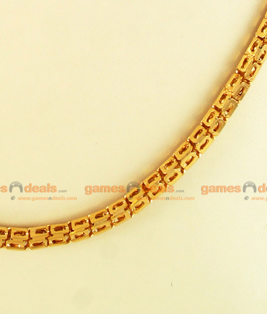 CKMN03 - Gold Plated Kerala Mani Box Chain Men's Model