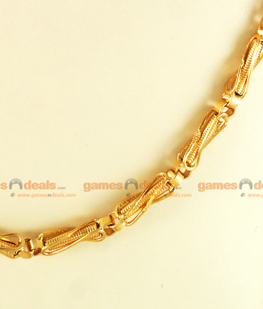 CKMN05 - Gold Plated Party Wear Spring Design Chain