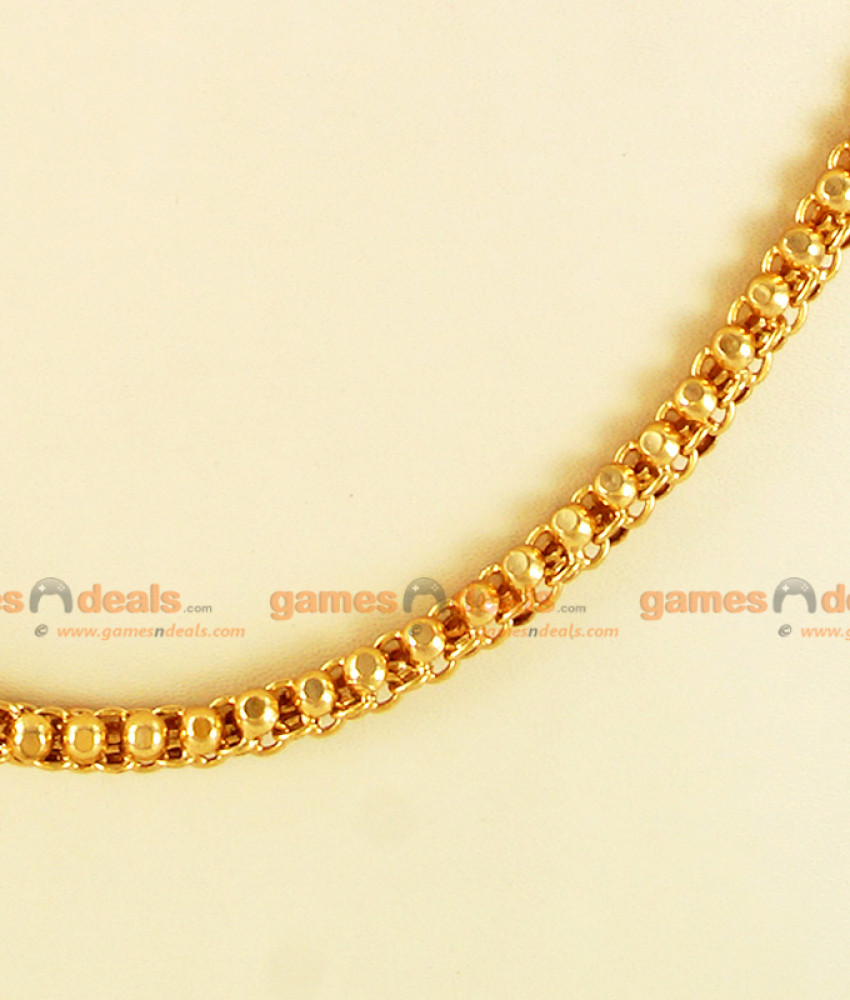 CKMN06 - Gold Plated Kerala Kumil Design Chain 24inches