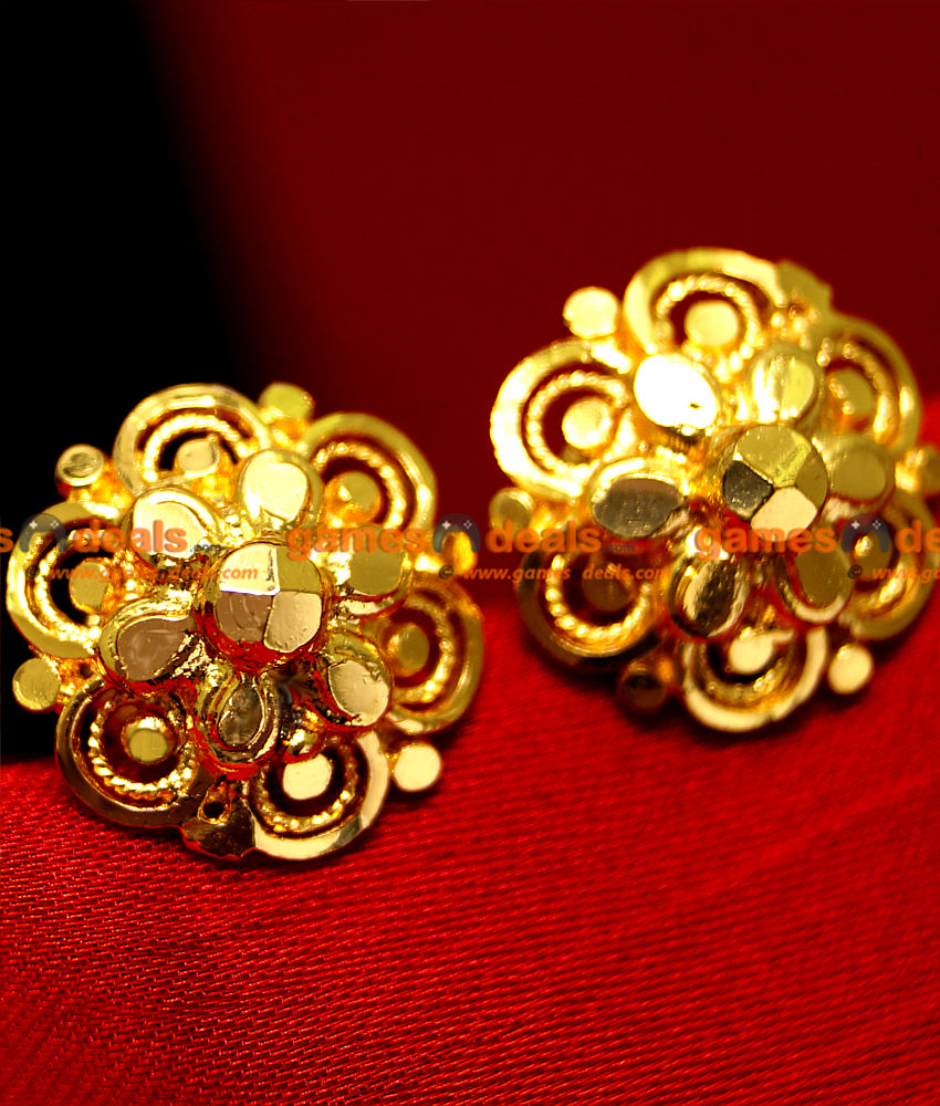 ER004 - Gold Plated Traditional Ear Rings Stud Type Daily Wear ...