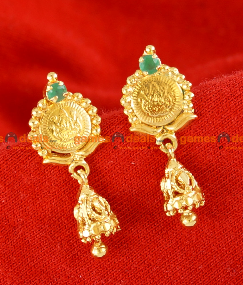 Buy 22Kt Gold Lakshmi Kasu Chandbali Earrings 74VL3845 Online from Vaibhav  Jewellers