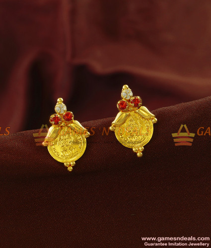 gold stud earrings designs with price