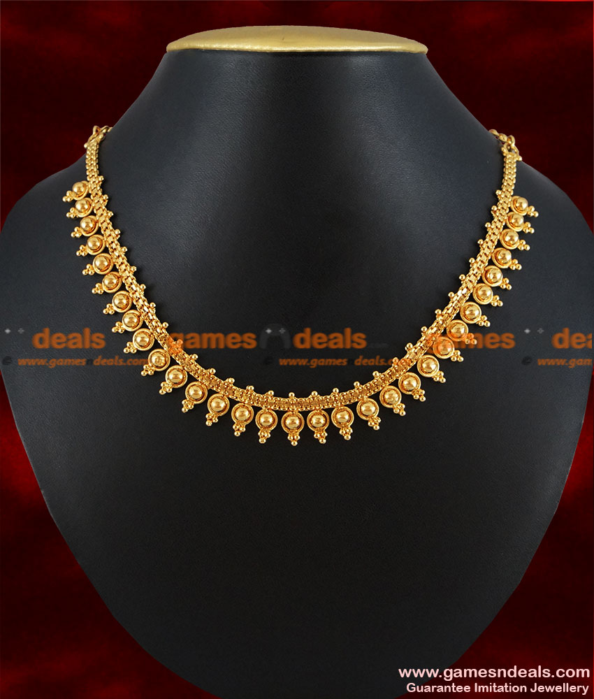 Gold Plated Attigai Traditional Beaded 