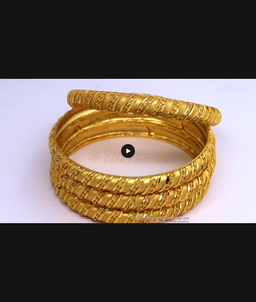 BR1444-2.8 Set Of Four Gold Bangles Traditional Plain Twist Model Real Gold Forming Collection