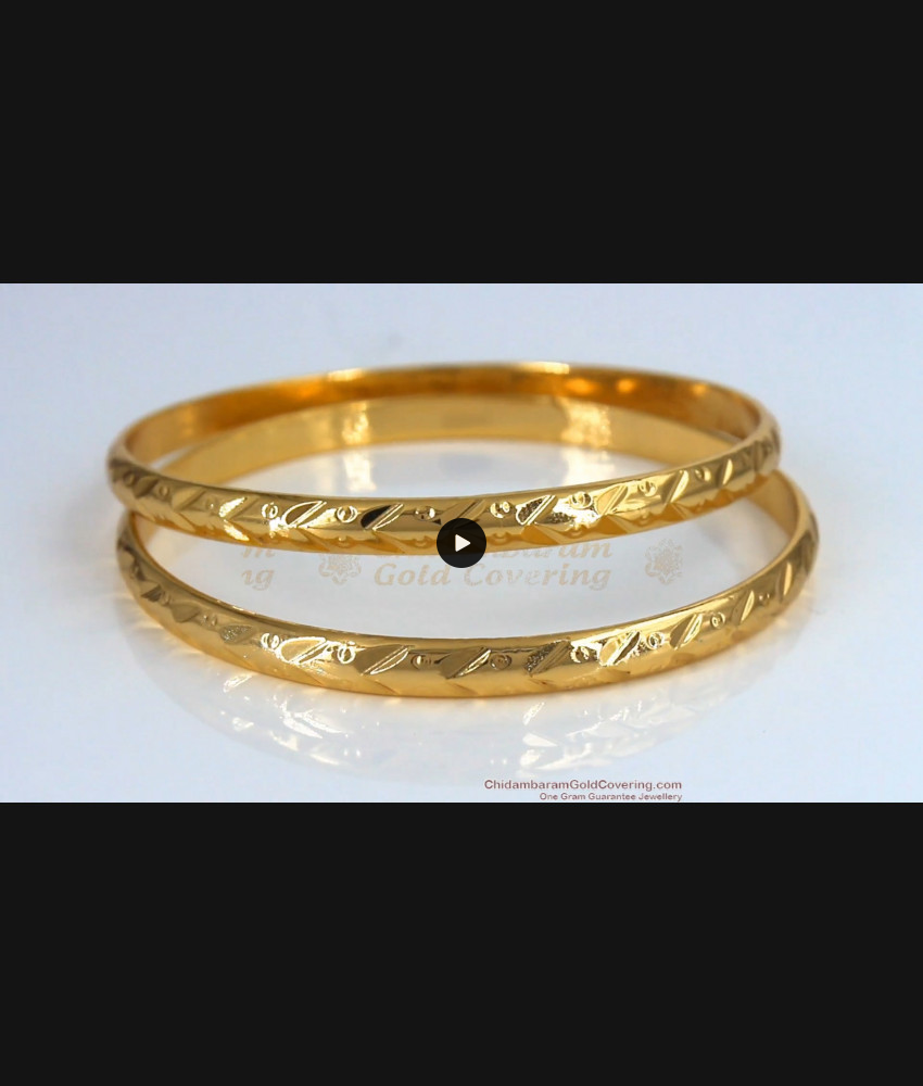 BR1517-2.6 Traditional Original Impon Gold Bangle Collections From Chidambaram Gold Covering