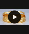 BR1891-2.10 Size Set Of Four Gold Plated Bangle Plain Design Shop Online 