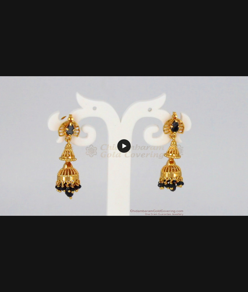 Double Layer Gold Jimmiki Earrings For Bridal Wear ER2196