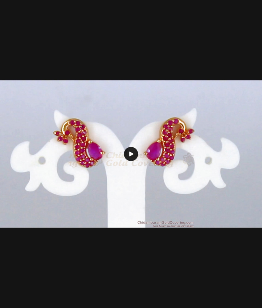  Stylish Ruby Stone Gold Stud Earrings For Teen Girls ER2311