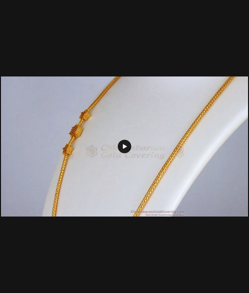 Double Sided Mugappu Ruby White Stone Star Design Thali Kodi Chain MCH1012