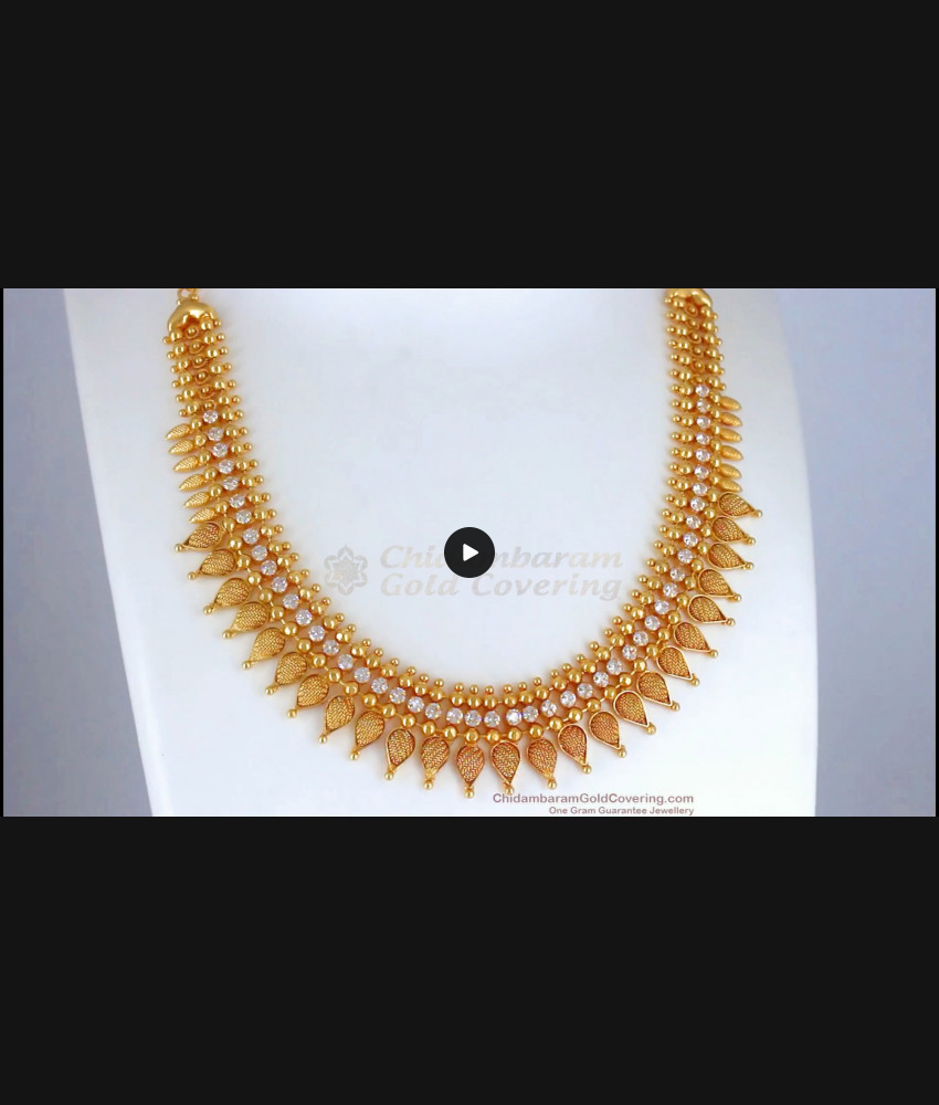 White Ad Stone Gold Necklace Muliapoo Pattern Shop Online NCKN2655