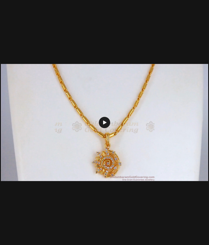 Diamond Collections Gold Plated Short Pendant Chain Designs SMDR607